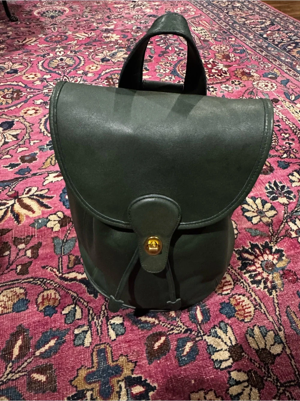RARE BOTTLE GREEN / NEAR MINT Vintage Coach Classic Backpack (Style 9943)